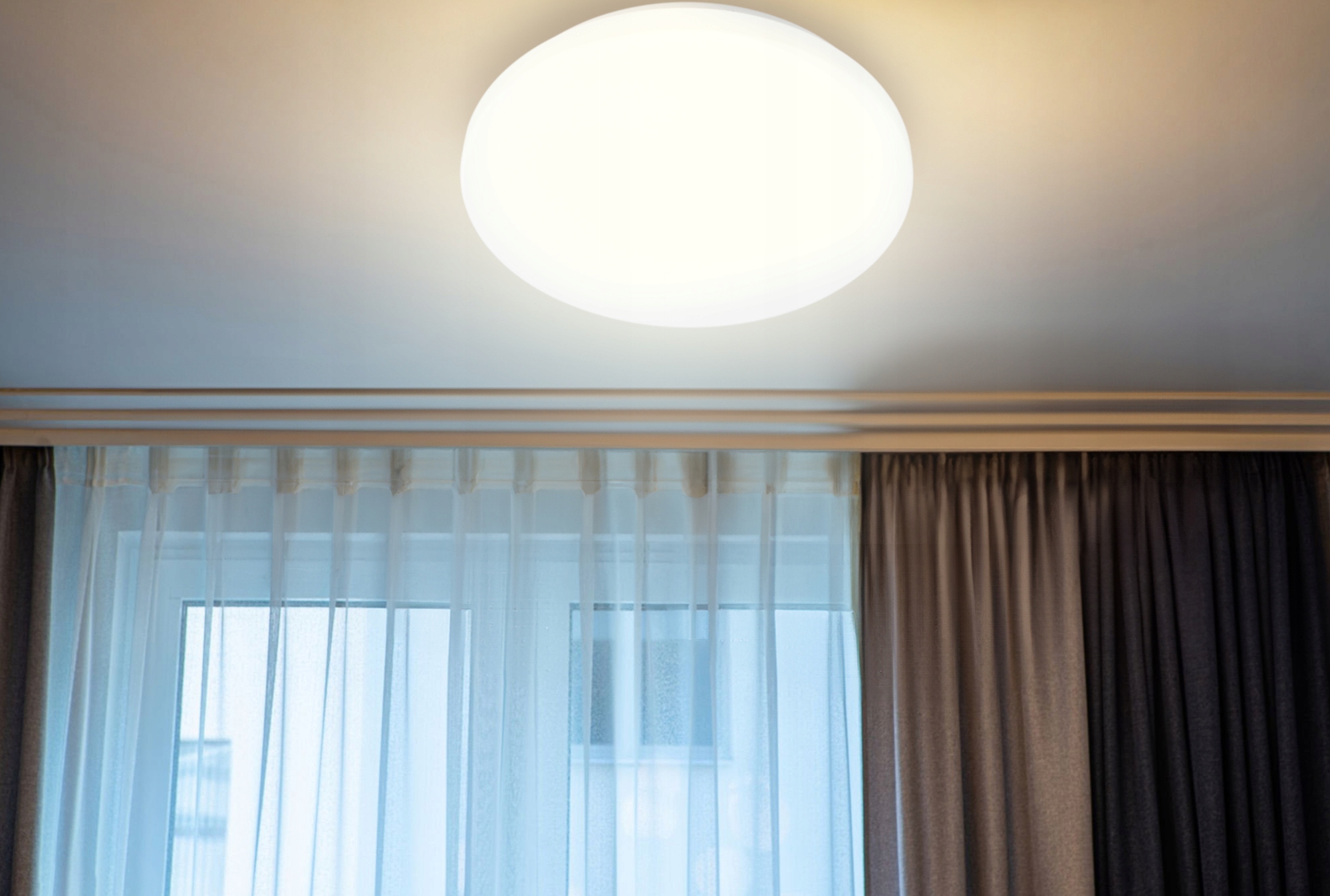 Plafon LED Panel Natynkowy Okrągły Biały Lampa Sufitowa Oprawa 18W 33 cm Materiał dominujący tworstwo sztuczne