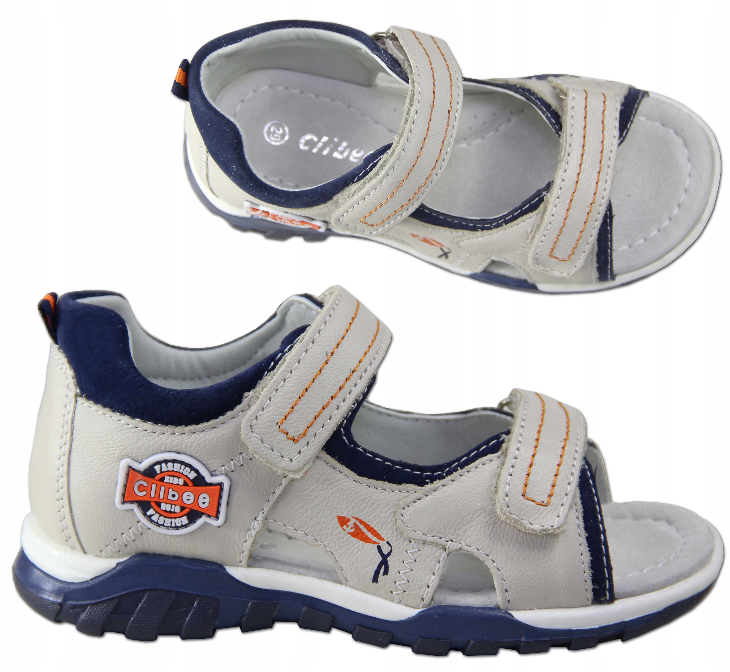 CLIBEE sandałki SKÓRZANE 31/19,2cm PROFILOWANE