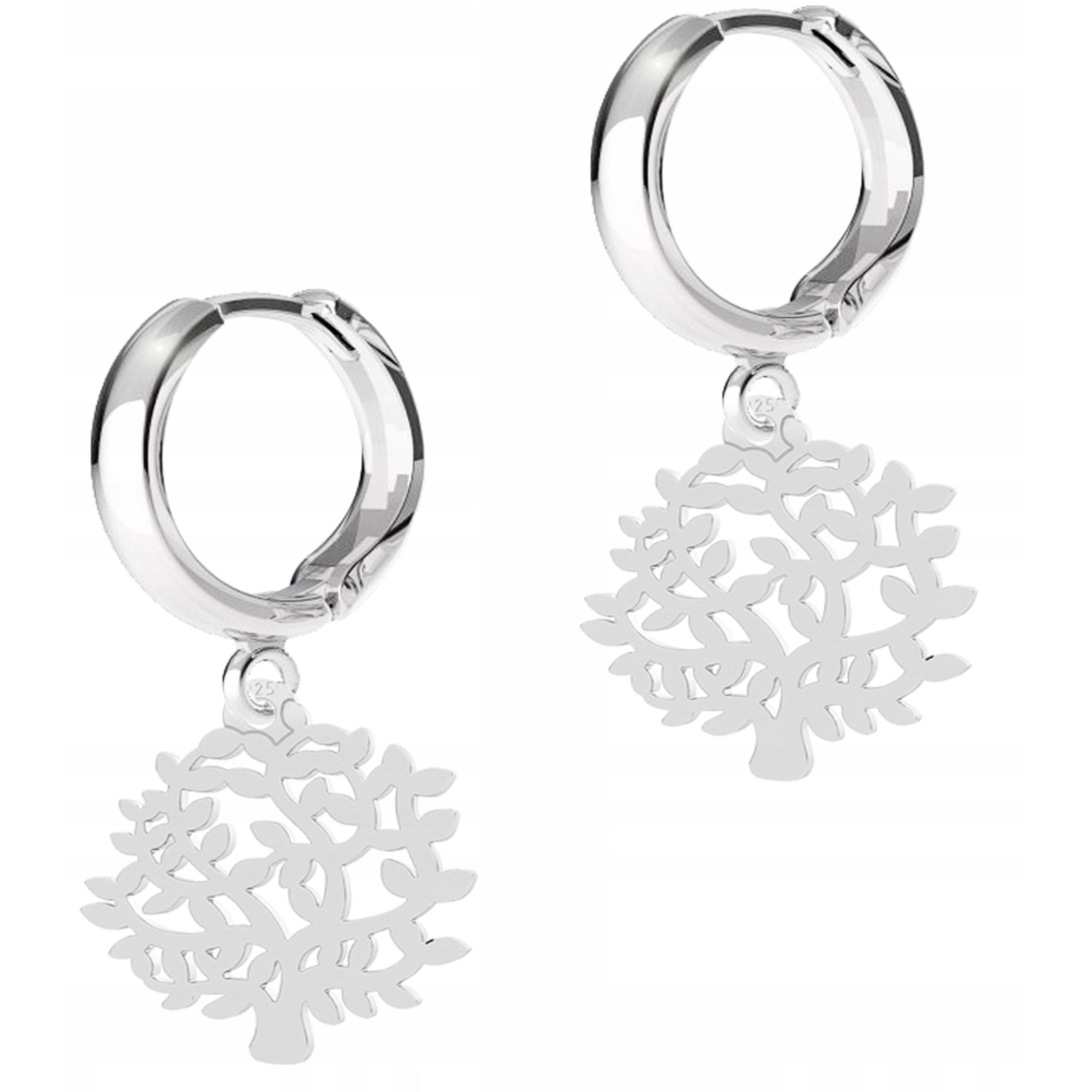 Stříbrné Náušnice Stromy života Stromy Plechy Strom Stříbro 925