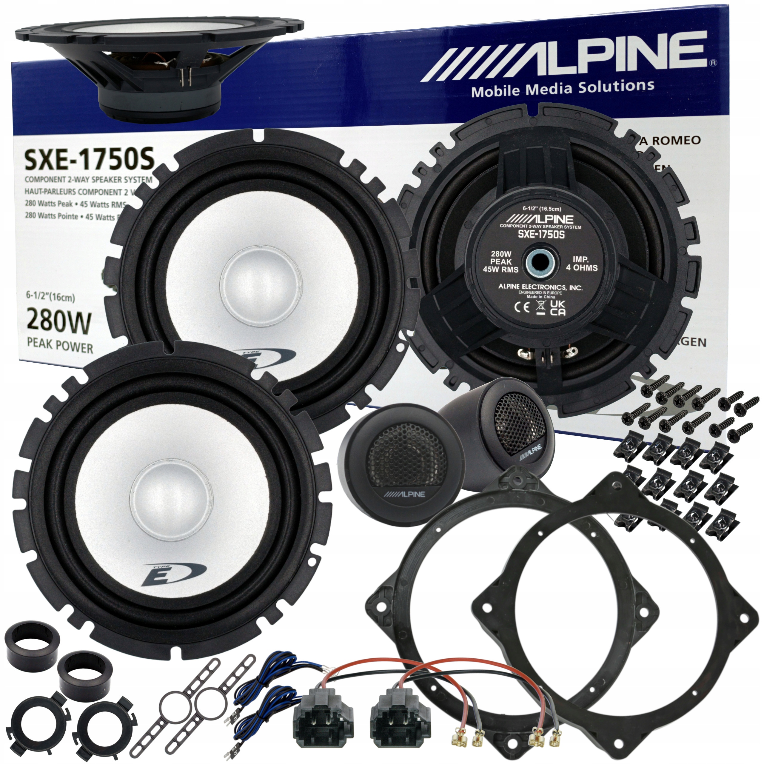 ALPINE Głośniki odseparowane dystanse do HYUNDAI I40 PRZÓD TYŁ POD RADIO