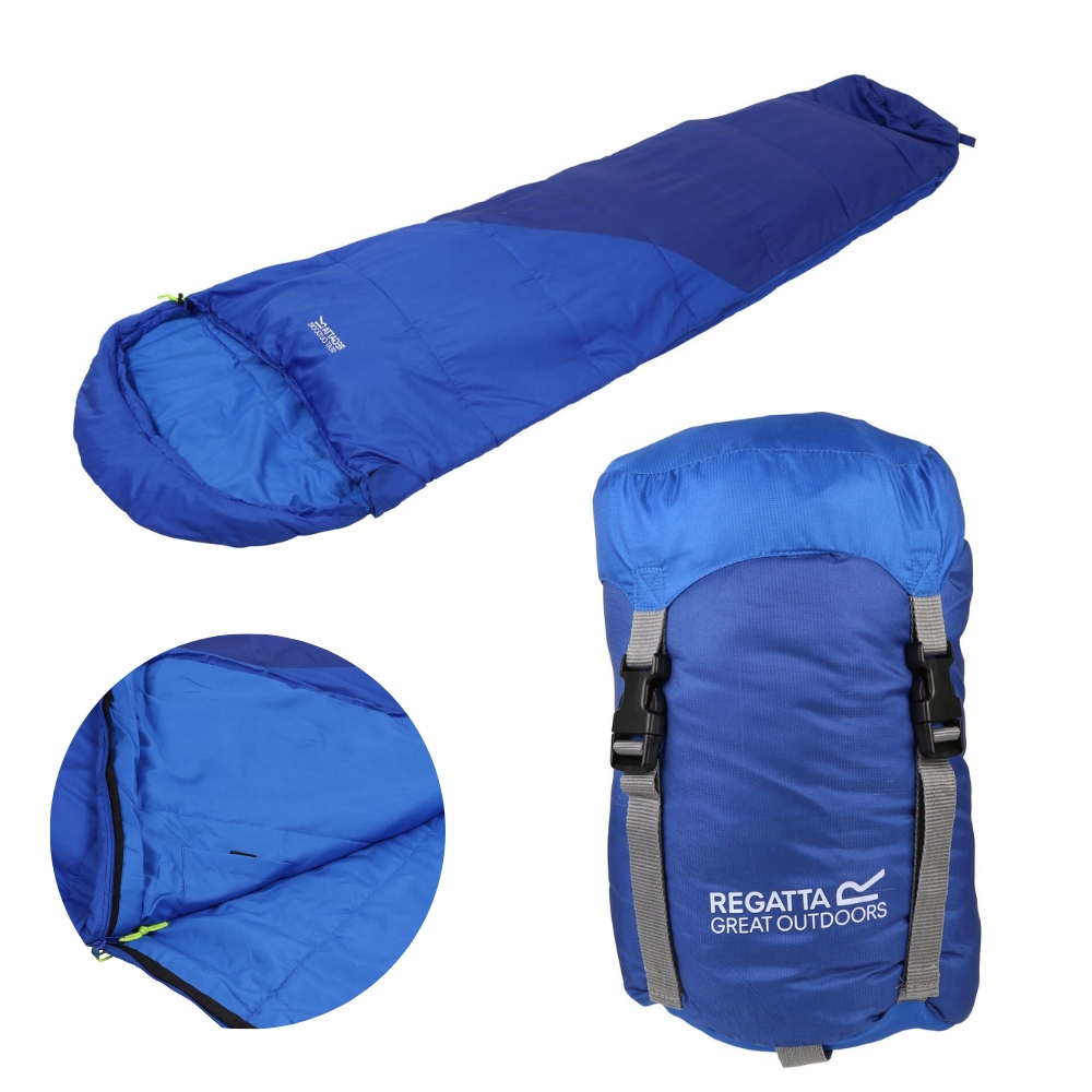 Śpiwór mumia z kapturem Regatta Hilo V2 200 RCE373 2T3 80x220 cm niebieski