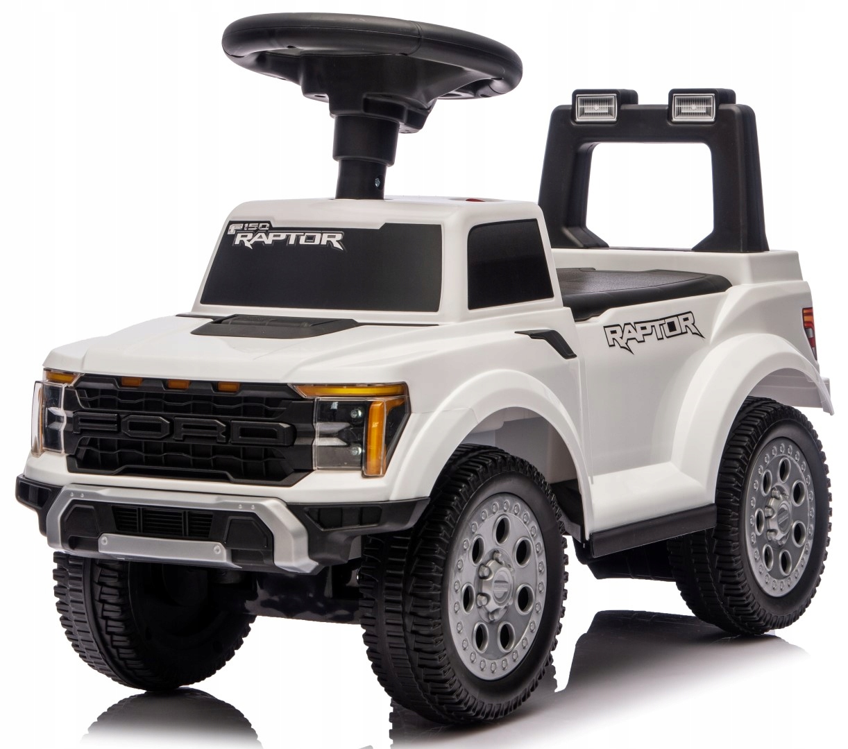 Jeździk Auto Pchacz dla dzieci na roczek schowek Led Ford Raptor biały