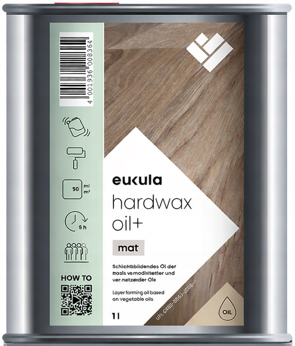 Eukula Hardwax Oil Plus Mat 1L olejový vosk na drevené podlahy