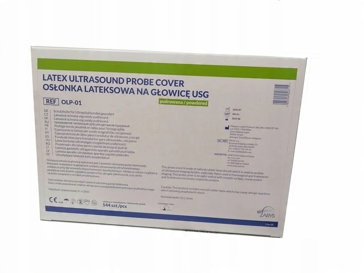 

Osłonki Na Głowicę Usg lateksowe pudrowane 144szt.