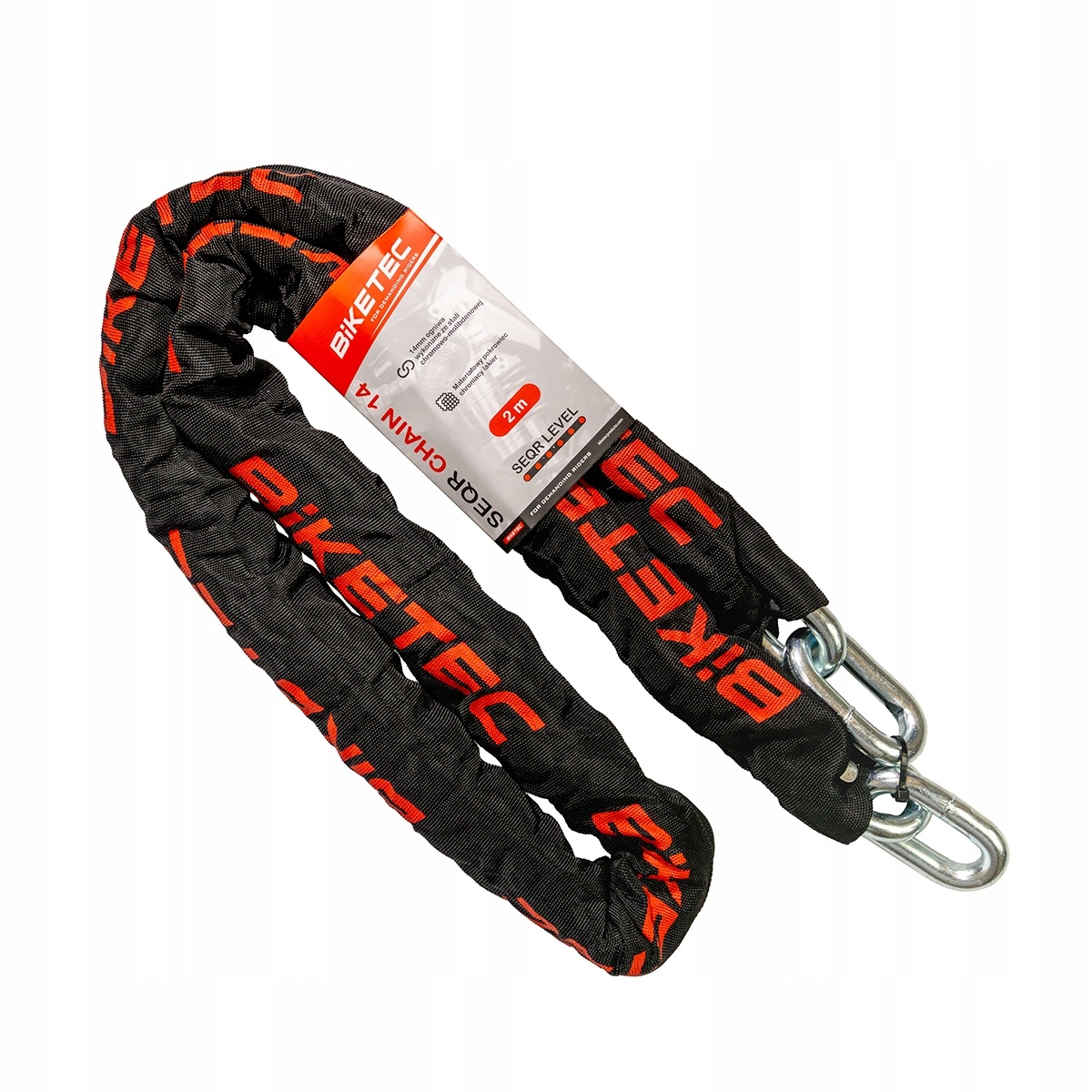 Biketec Seqr Reťaz 2 M, Očko 14 MM, Čierny Obal ()