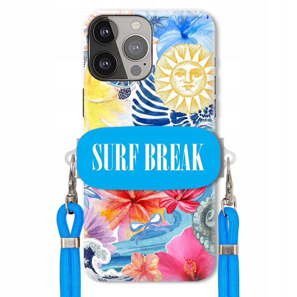 Puzdro pre iPHONE 13 Pro Max Vodítko Crossbody Blue Držiak Surf Break Lata