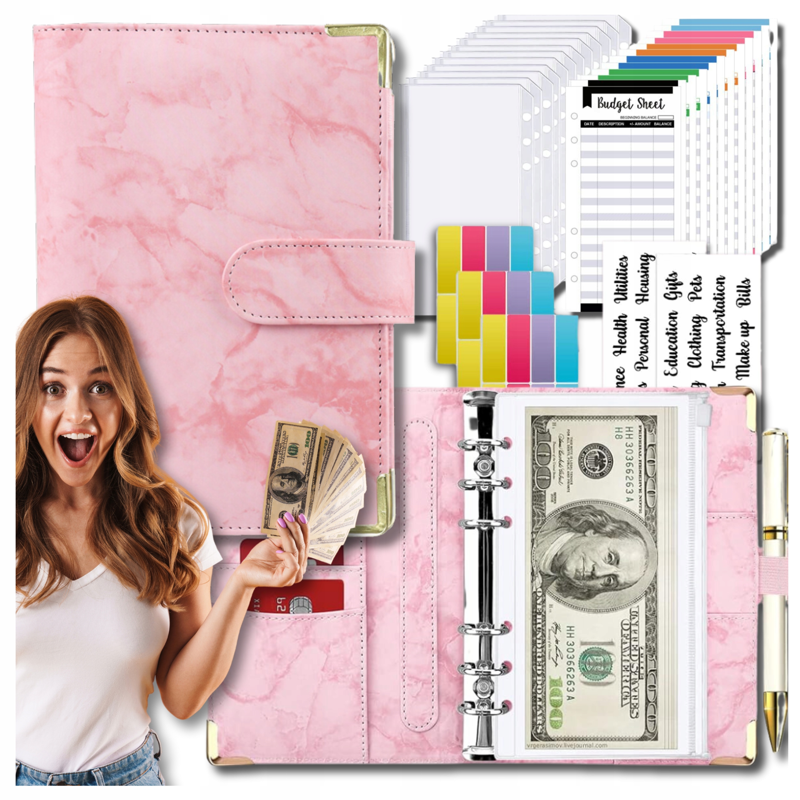 Notes planer organizer segregator finansowy budżetowy różowy A6 oszczędnik Kod producenta Notes planer organizer segregator finansowy