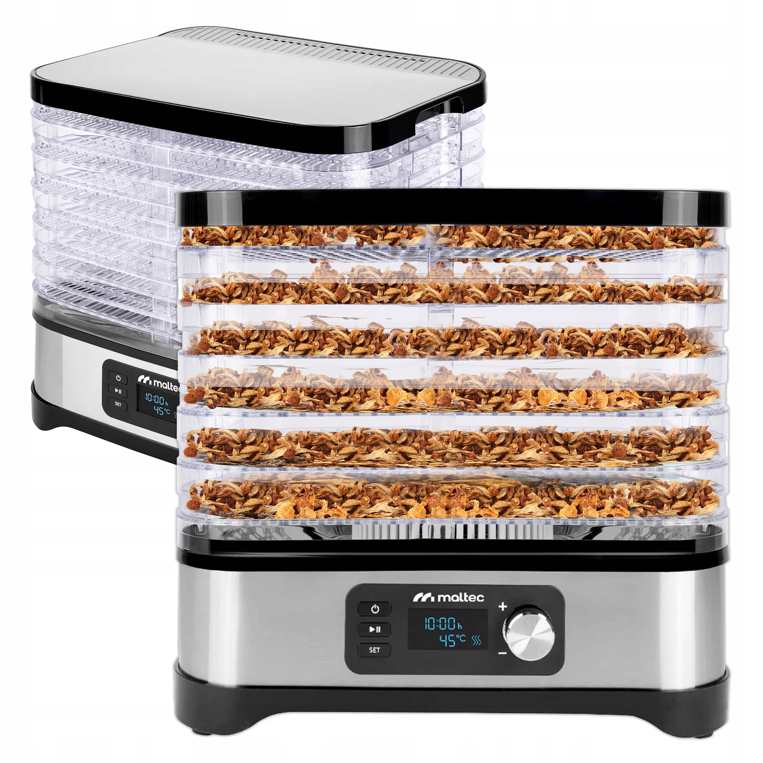 Sušička Hub Ovoce Zeleniny Bylin 6 Podnosů LCD Časovač Inox Výkon 450 W