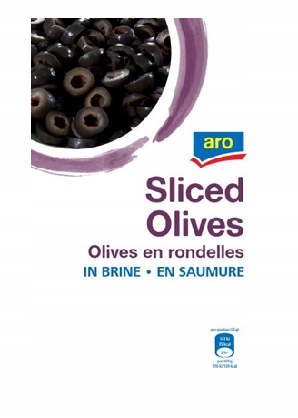 aro Černé olivy krájené 4 kg