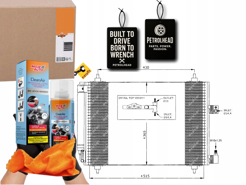 Kondenzátor Klimatizace Citroen C5 04- Peugeot 407 #Petrolhead Pro+ Kit9