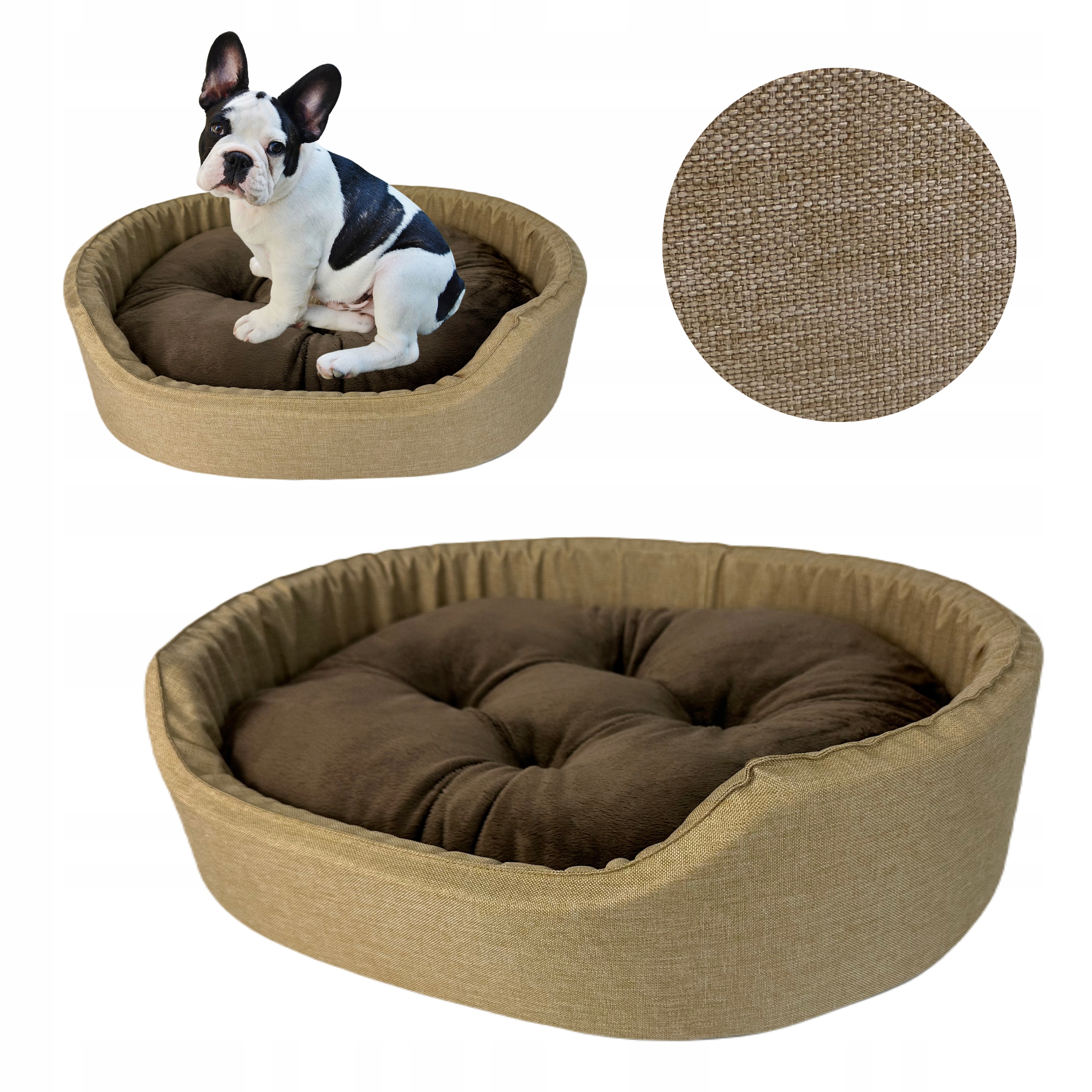 Pelíšek Pro Psa Kočku Voděodolné Kotec Látková Oválná s polštářem M