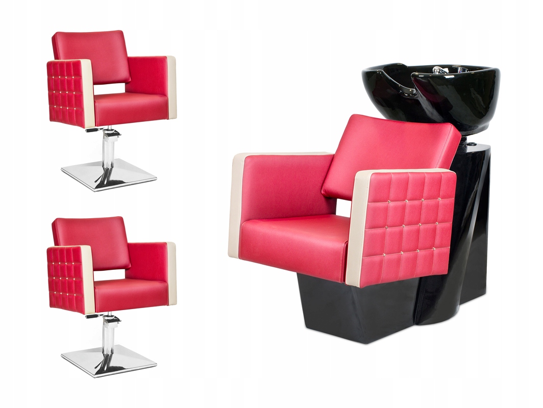 2 x Kadeřnické křeslo Kadeřnická myčka Glam