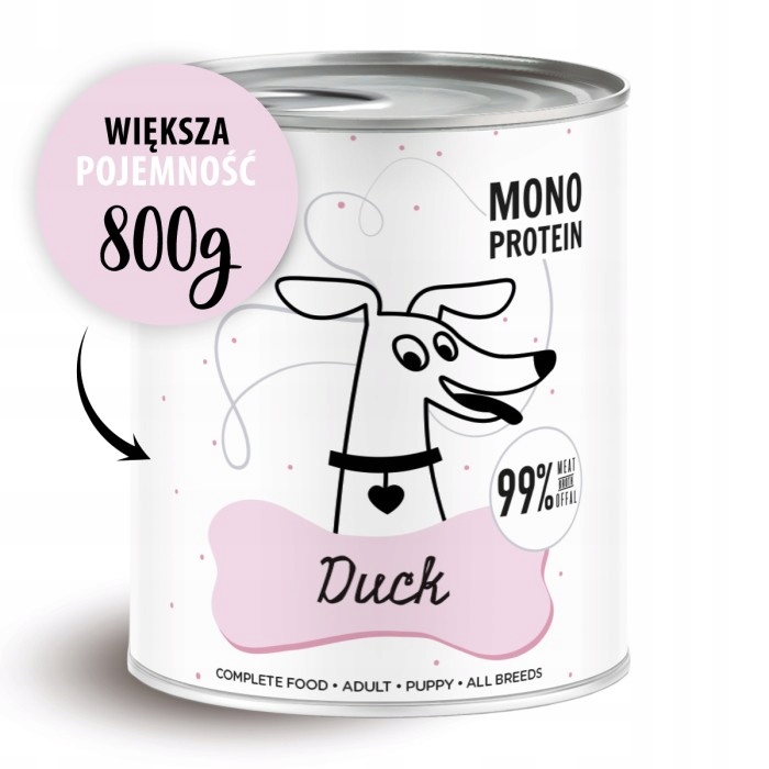 Levně Paka Zwierzaka Pepe Duck mokré krmivo pro psy 99% kachna 6x800g