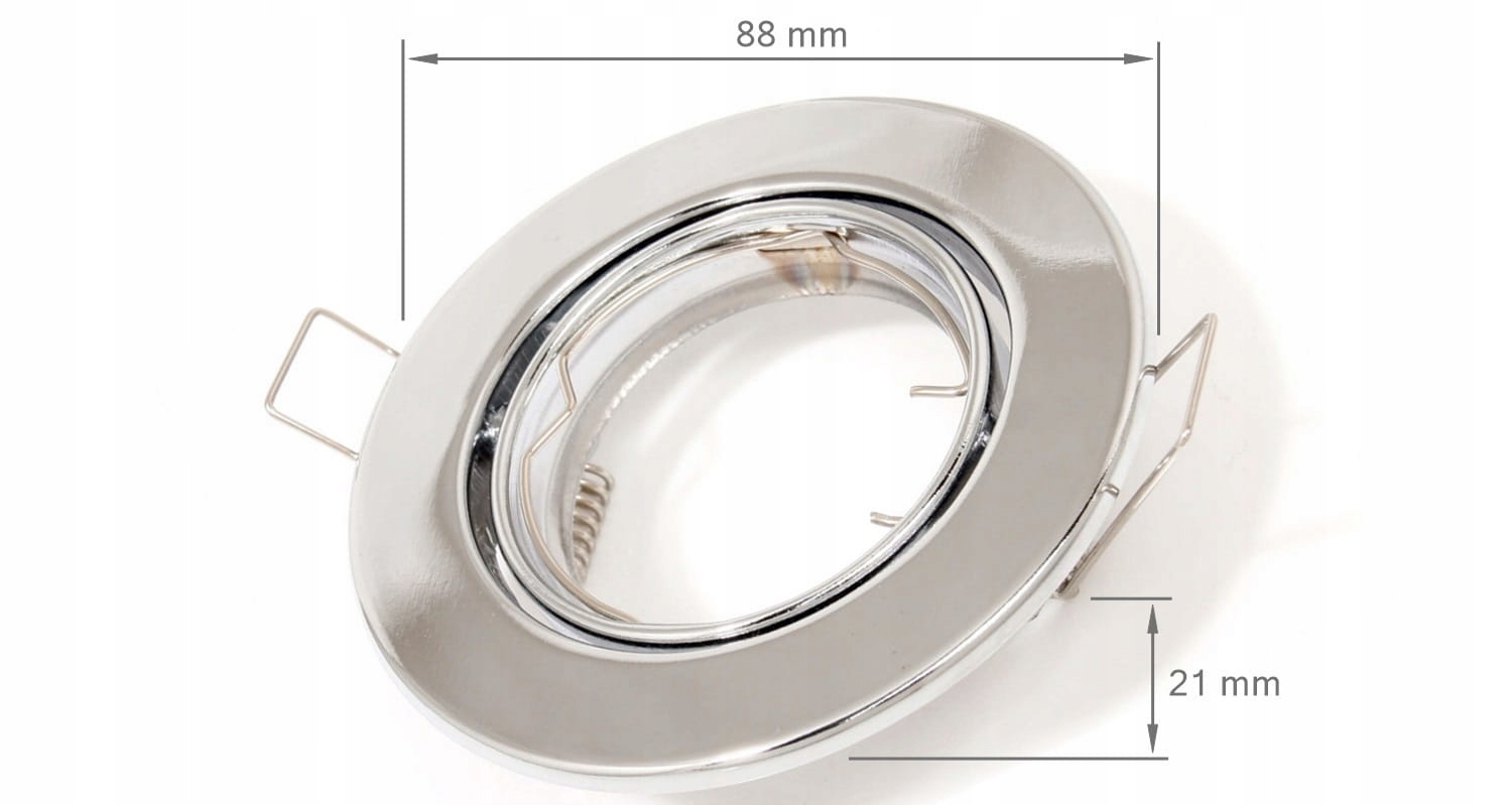 ZESTAW OPRAWA HALOGENOWA RUCHOMA CHROM + ŻARÓWKA LED 6W + GU10 4500K Rodzaj sufitowa wpuszczana
