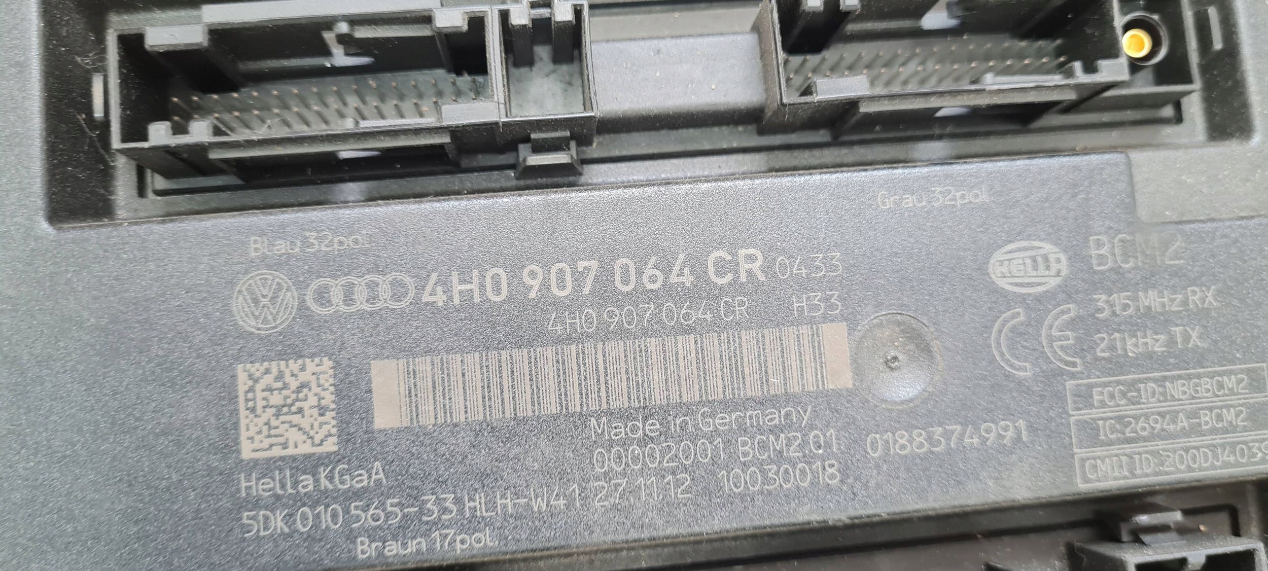 A6 C7 4G control unit comfort control unit AUDI A7 4G 4H0907064CR