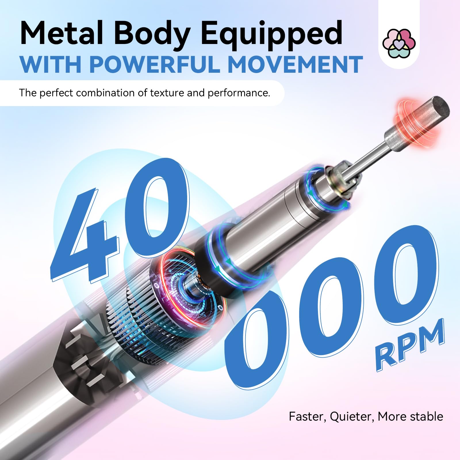SAVILAND Elektryczna Frezarka Do Paznokci 40000RPM Manicure Pedicure Domowy — miniatura 3