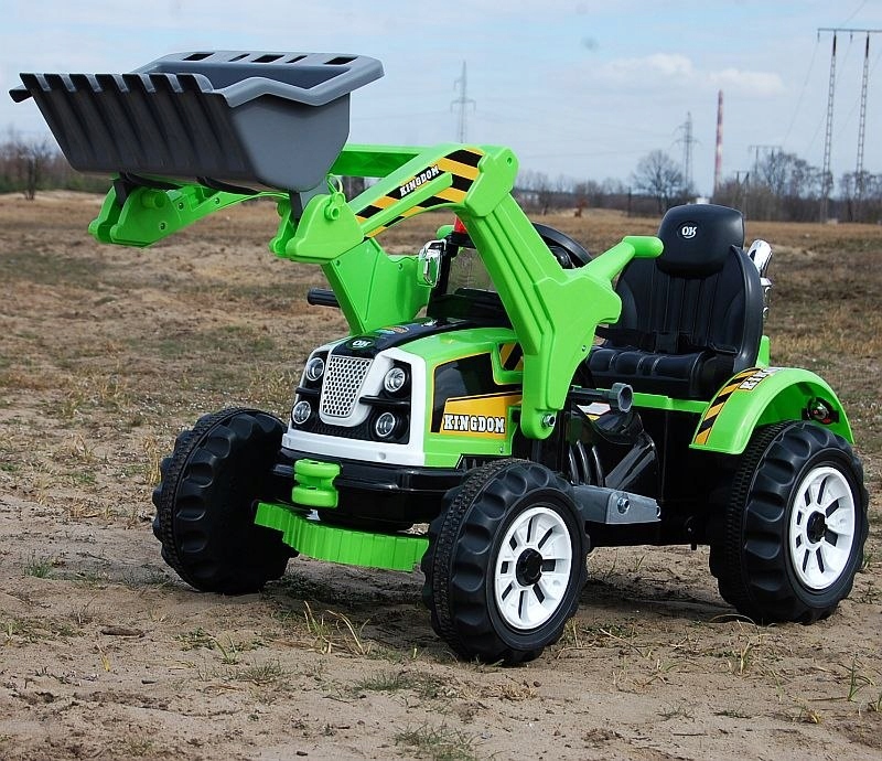 MOCNY TRAKTOR Z ŁYŻKĄ KINGDOM 12V DWIE PRĘDKOŚCI/J Kod producenta JS-328A-GREEN