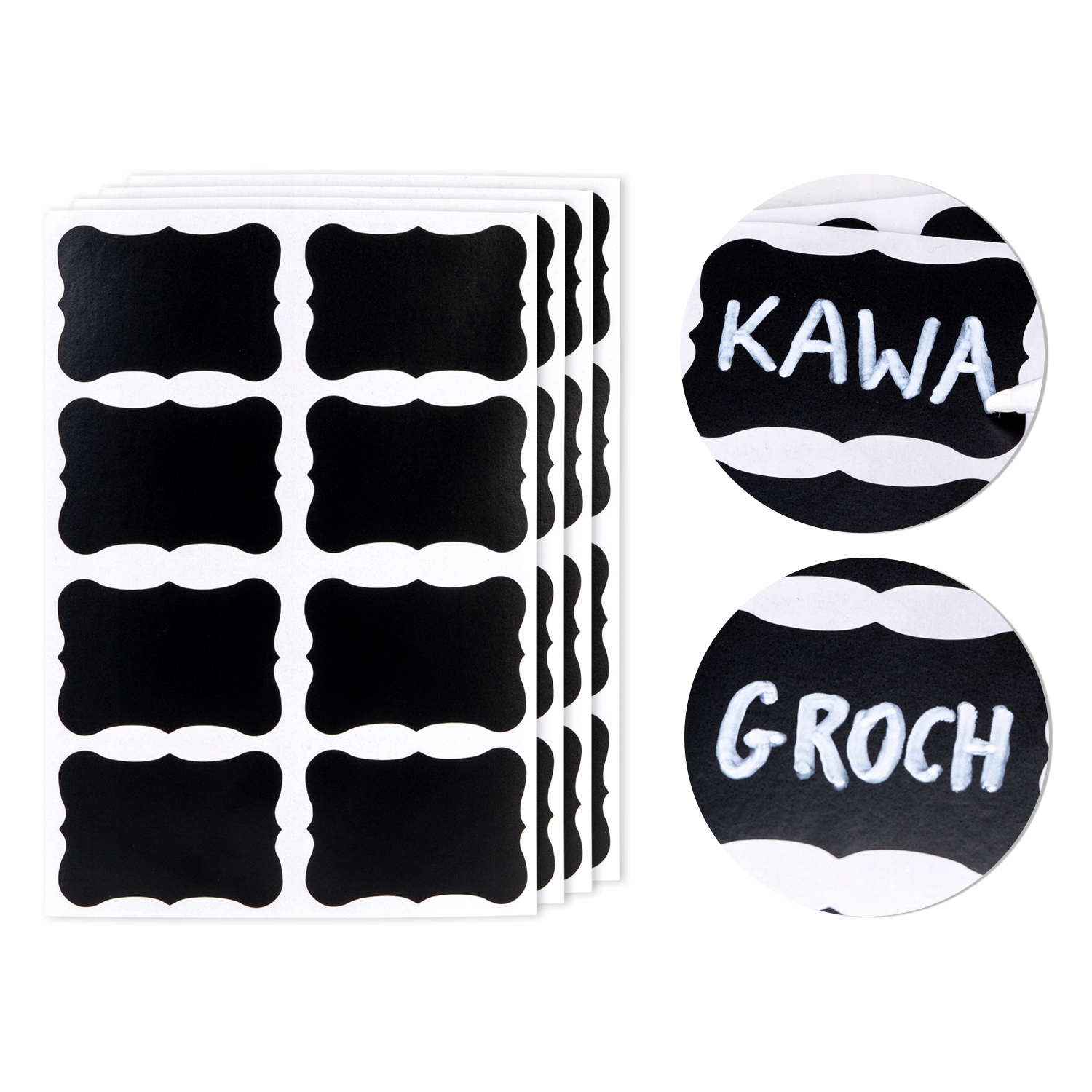 

32x Etykiety naklejki samoprzylepne Zmazywalne