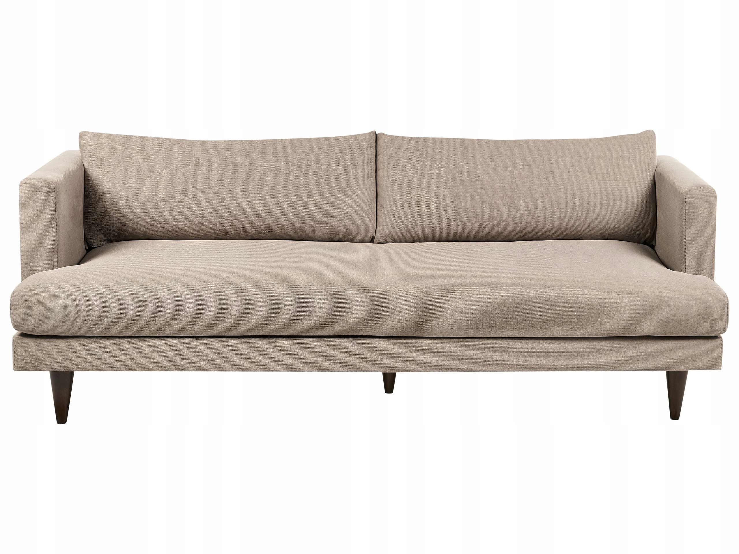 Sofa tapicerowana w kolorze jasnobrązowym