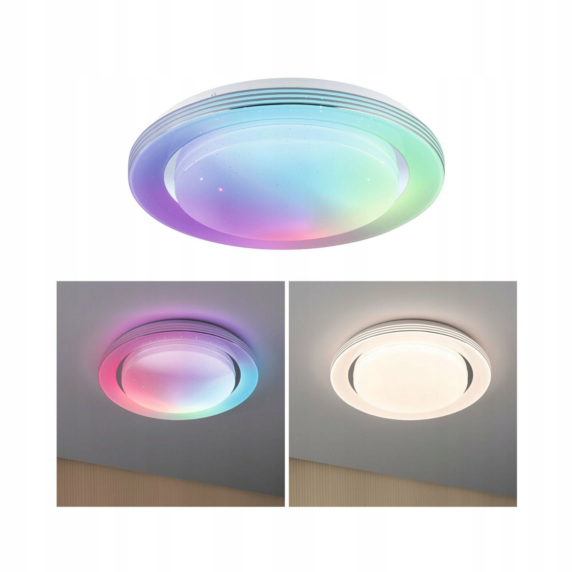 Paulmann Led stropné svietidlo 22W Rgbw Rainbow efekt dúhy chróm biela 380mm