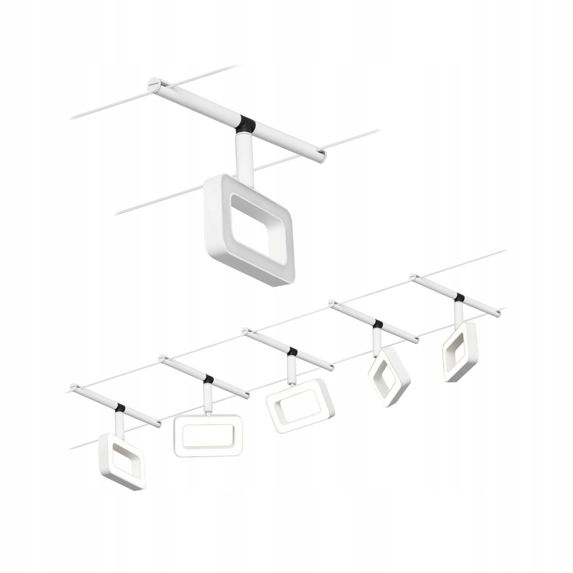 Paulmann Led svetelný systém Rám 5x4,8W 3000K, čierny, biely/chróm