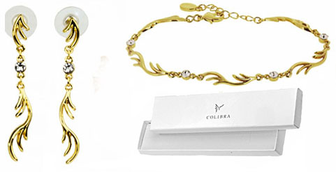 Zlatý Komplet Šperků Zirkony Swarovski Stylový