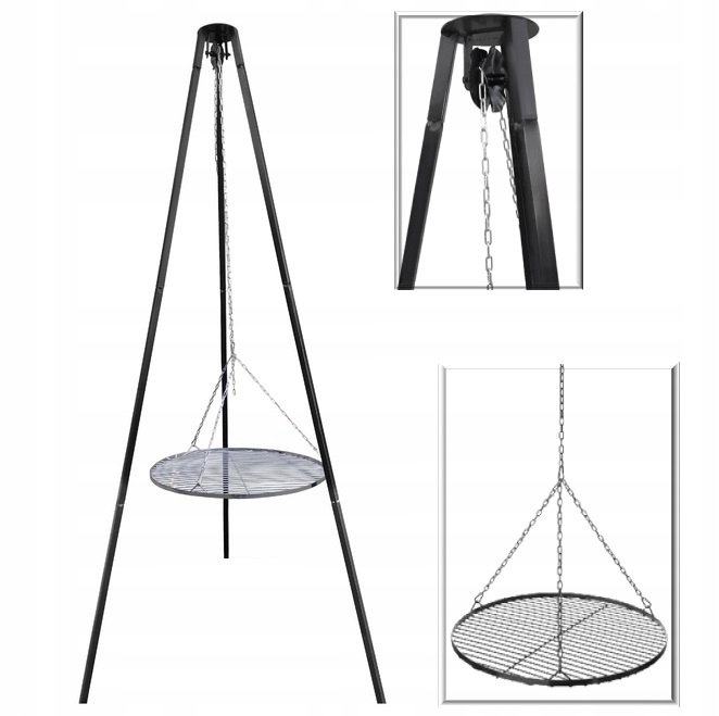 TRÓJNÓG Z RUSZTEM GRILL OGRODOWY DO PALENISK 50cm 150cm OGNISKA 1 Kod producenta el12