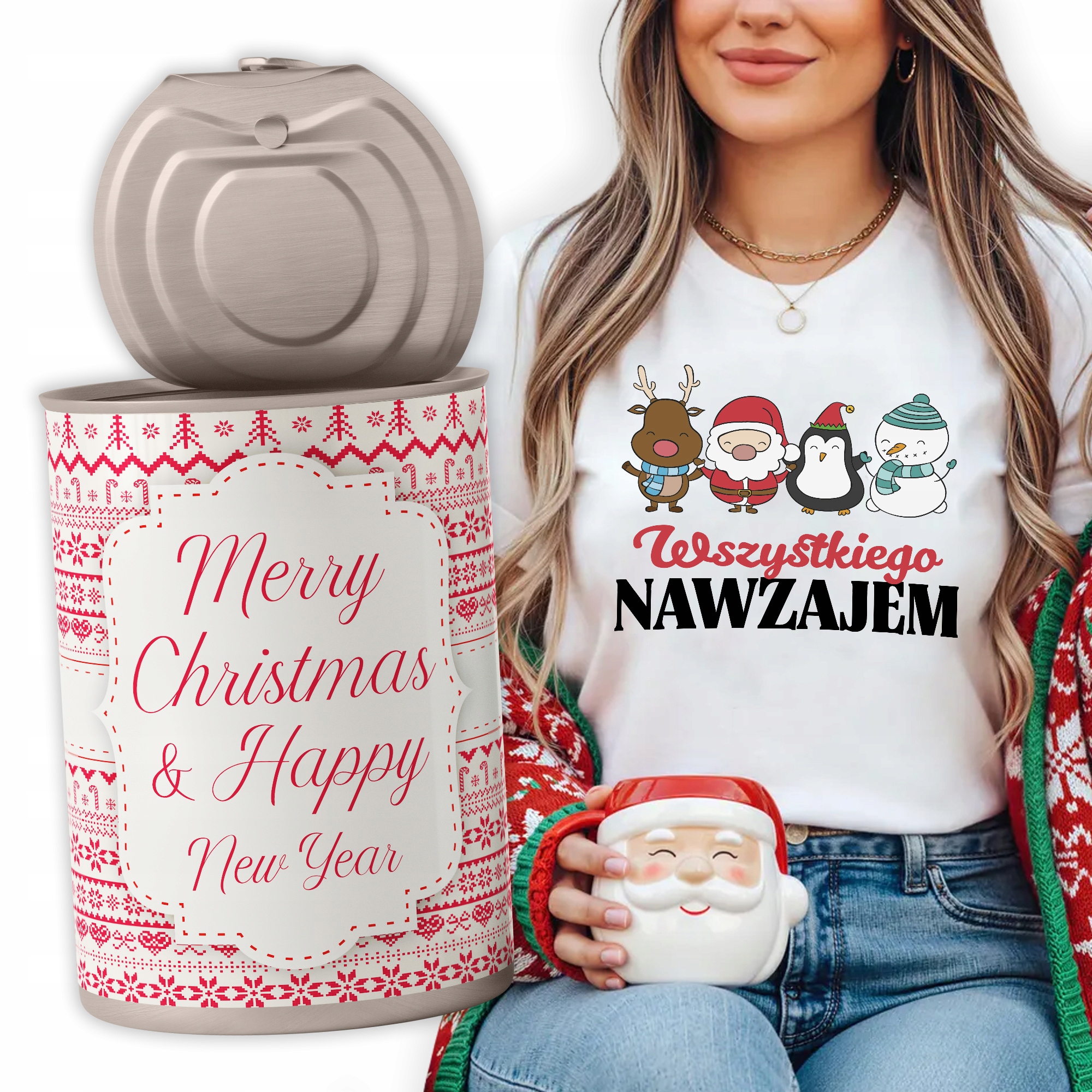 Tričko V plechovce Merry Christmas Dámské Na Vánoce Všeho Vzájem Xs