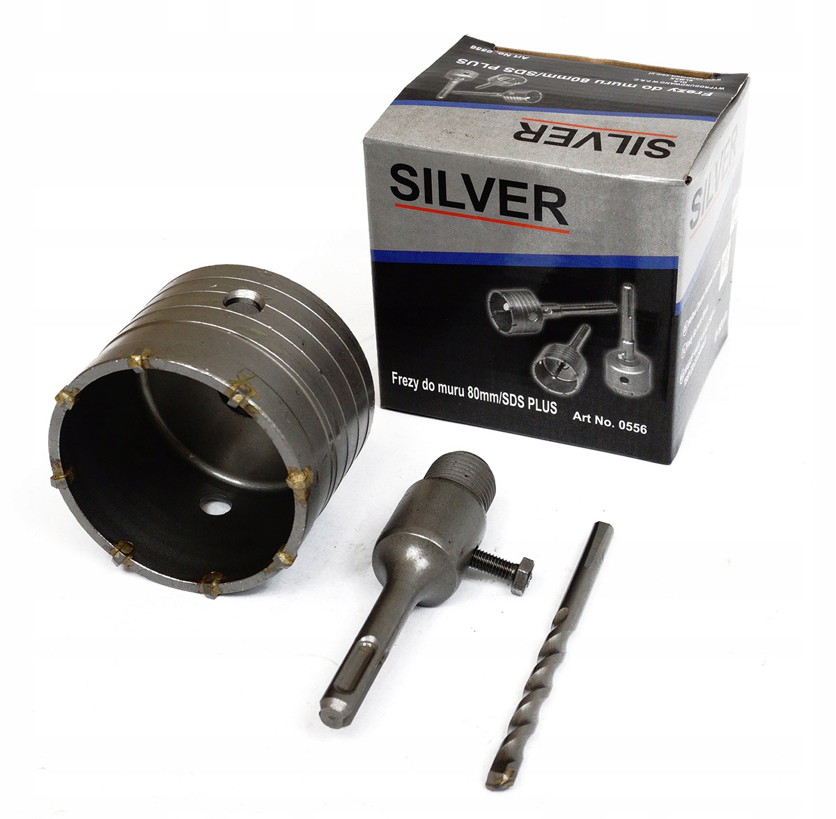 

Otwornica Do Betonu 80MM Sds+ Frez Do Muru Silver