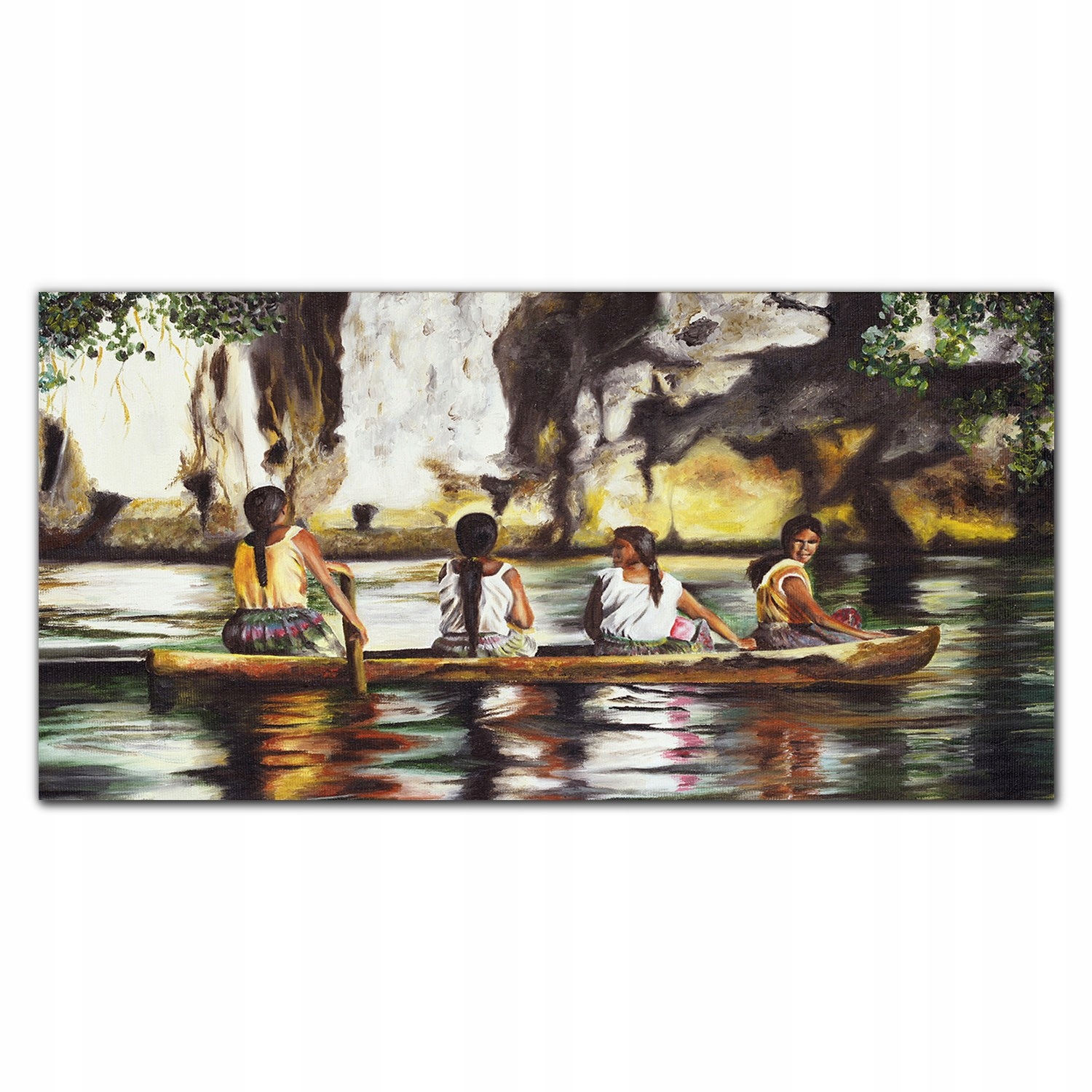 Plátno obraz na stenu Loď ženy voda 140x70 cm