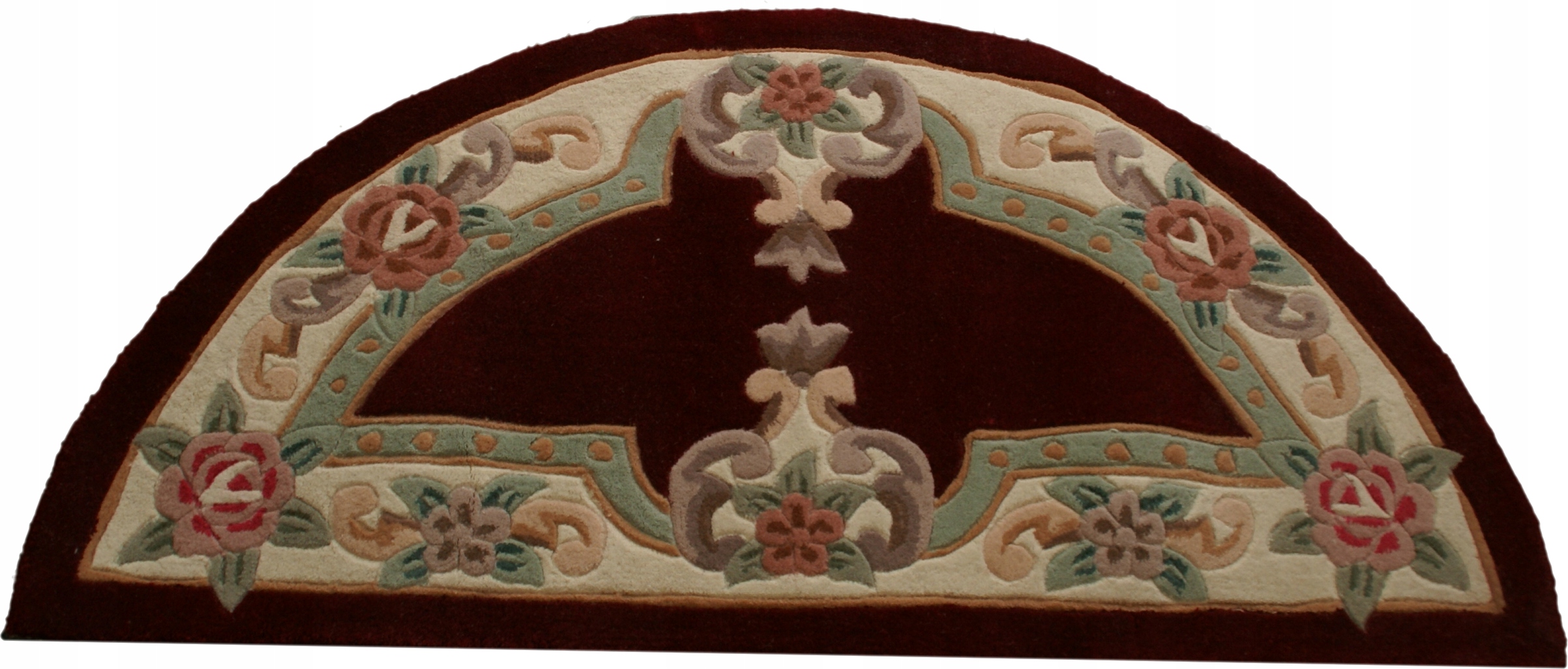 Vlnený koberec Aubusson 69x137 bordový polmesiac