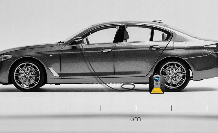 KOMPRESOR SAMOCHODOWY POMPKA SPRĘŻARKA LED LCD 12V Manometr tak
