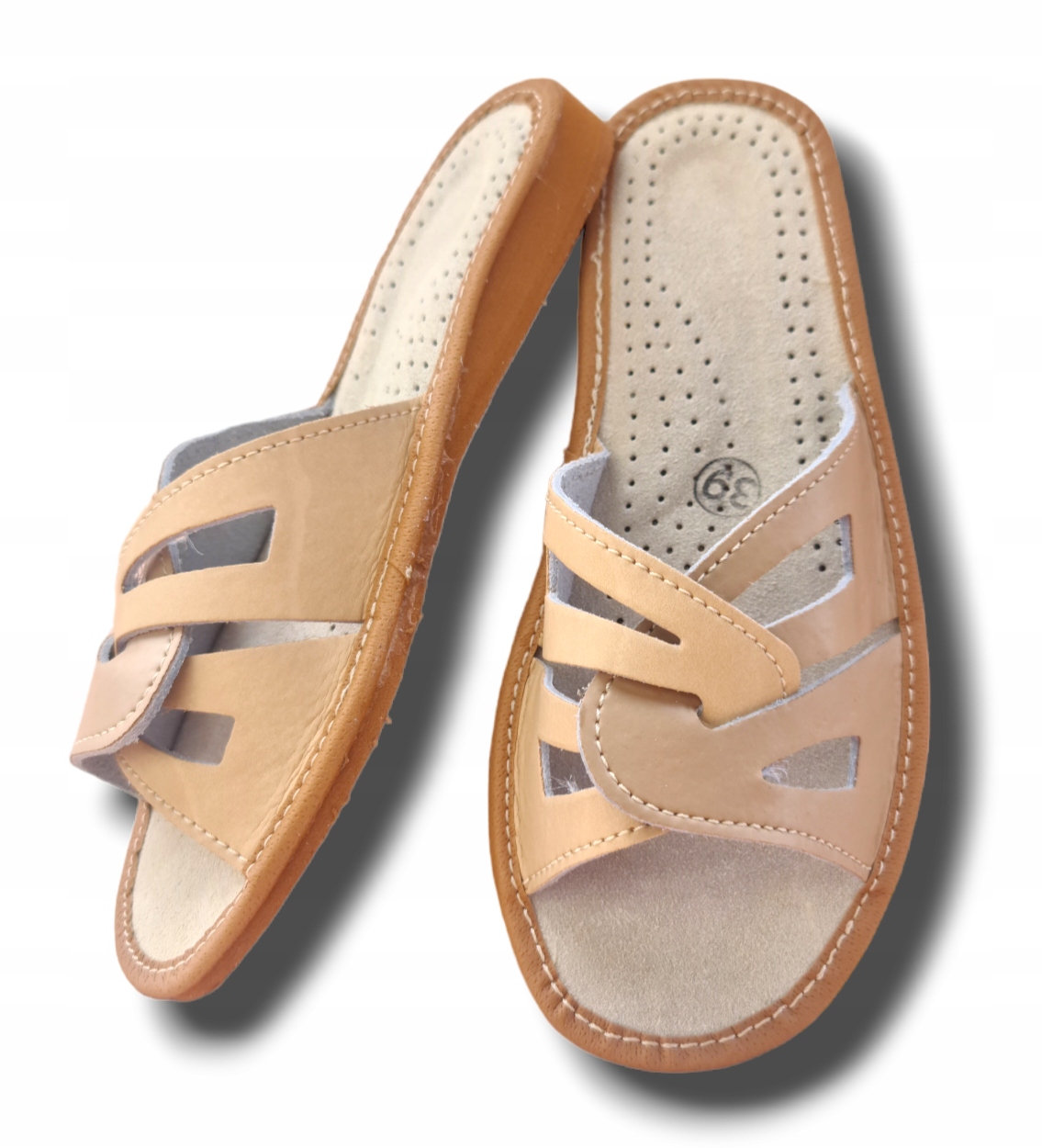 Pantofle Klapki Laczki Damskie Skórzane Rozmiar 37 Wsuwane Rozmiary 36-41