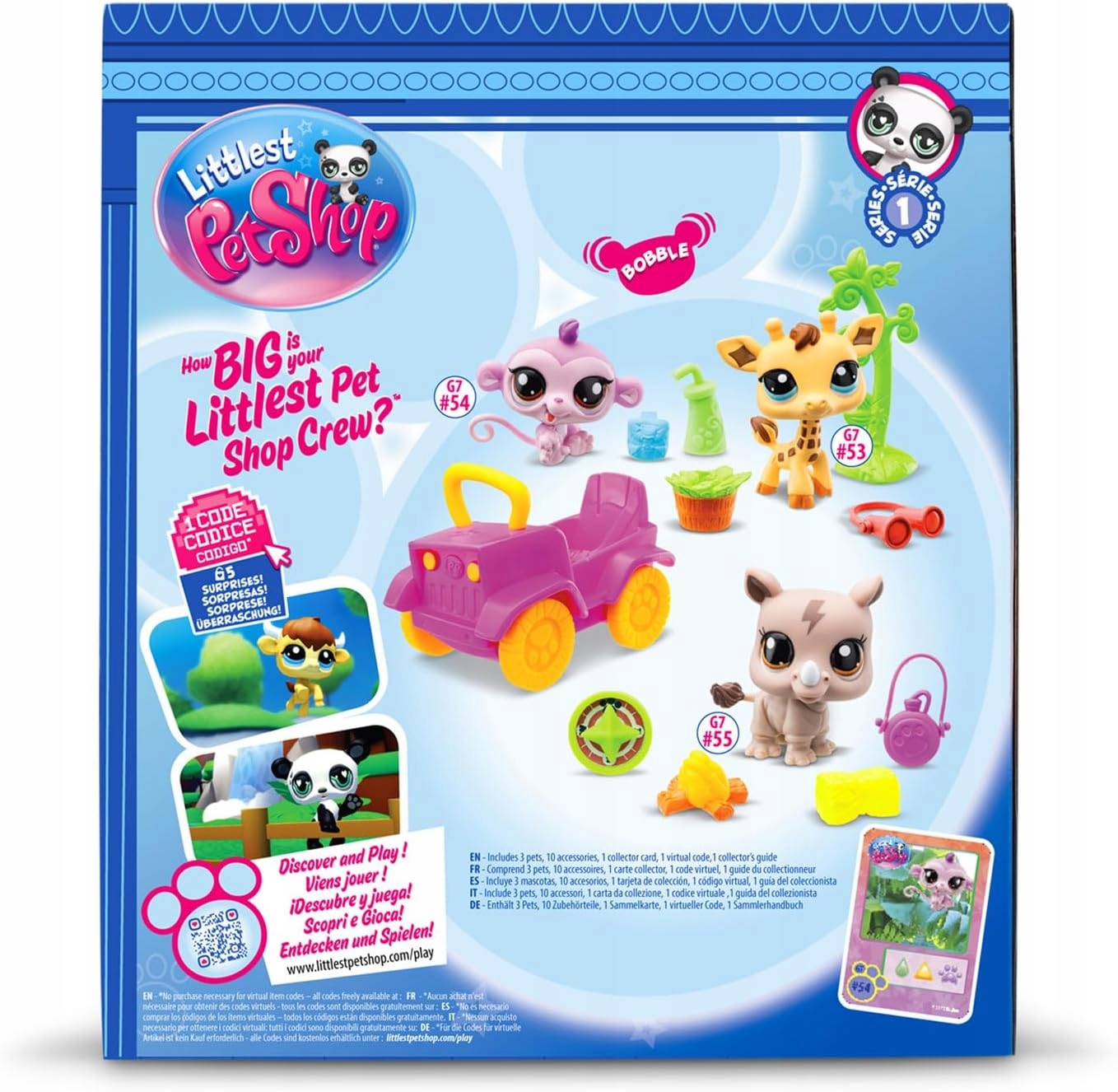 LITTLEST PET SHOP ZESTAW SAFARI 3 FIGURKI NOSOROŻEC MAŁPKA ŻYRAFA play pack Marka Littlest Pet Shop