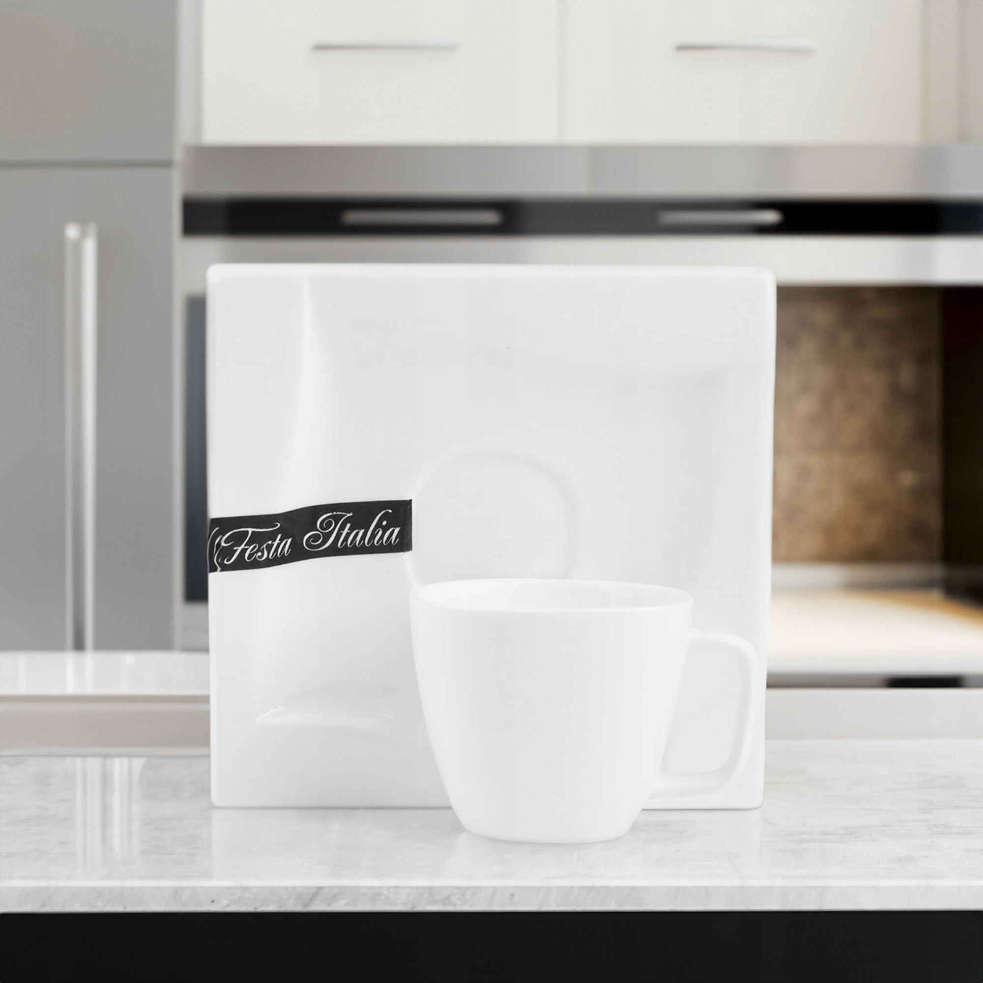 FILIŻANKA ZE SPODKIEM 80ML KPL. VIVA PORCELANOWA BIAŁA DO ESPRESSO KAWY