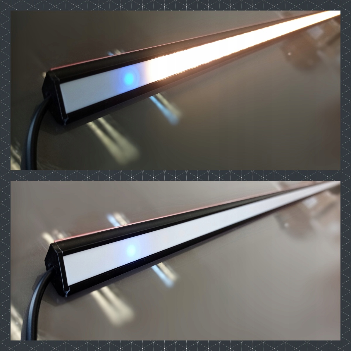 Listwa LED CZARNA Ośw. PODSZAFKOWE 100cm NAROŻNE Marka Media-Comp