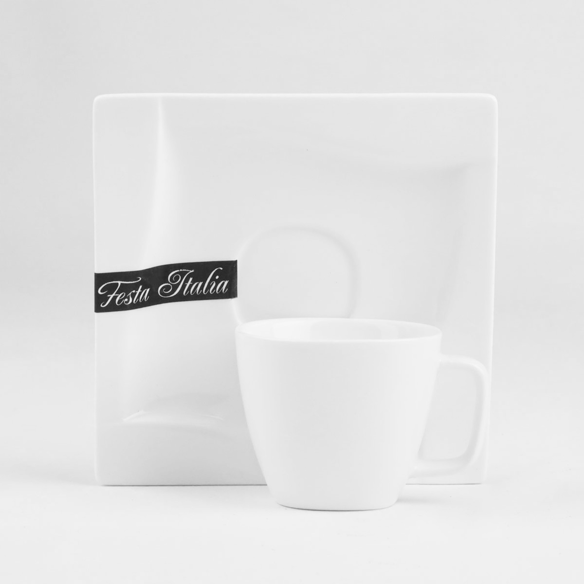 FILIŻANKA ZE SPODKIEM 80ML KPL. VIVA PORCELANOWA BIAŁA DO ESPRESSO KAWY