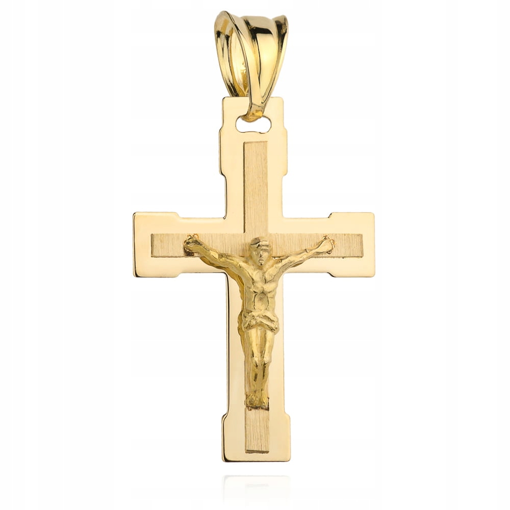 Zlatý křížek 585 14k s Ježíšem Gramáž 2.19 Dárek ke křtinám