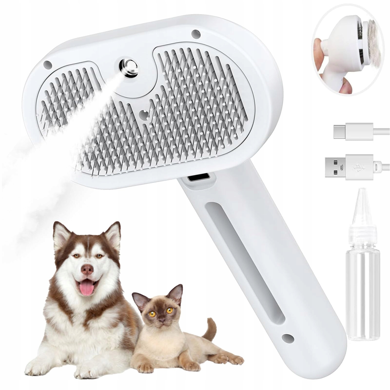 Levně Parní Kartáč Pro Psa Kočku Zvířat Elektrický Pro Péči O Srst