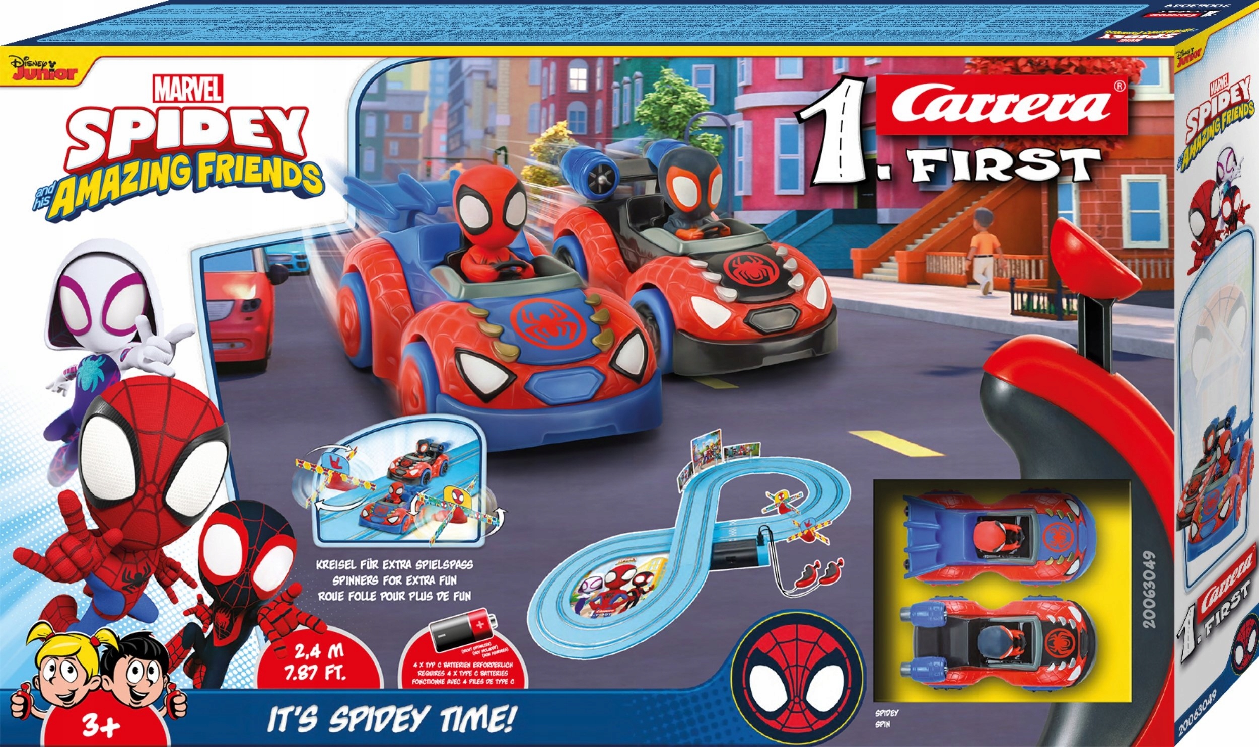 Carrera 1 First Tor Samochodowy Spidey Web Spinners 2,4m 2 X Auta 63049