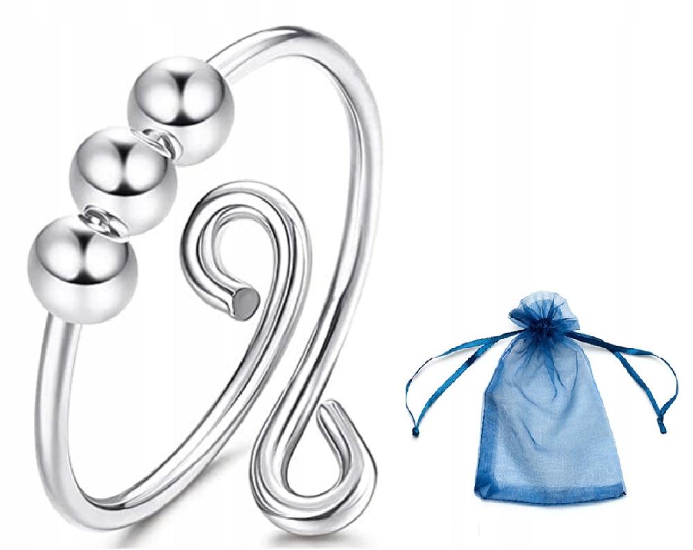 

Pierścionek Antystresowy fidget ring srebrny reg.