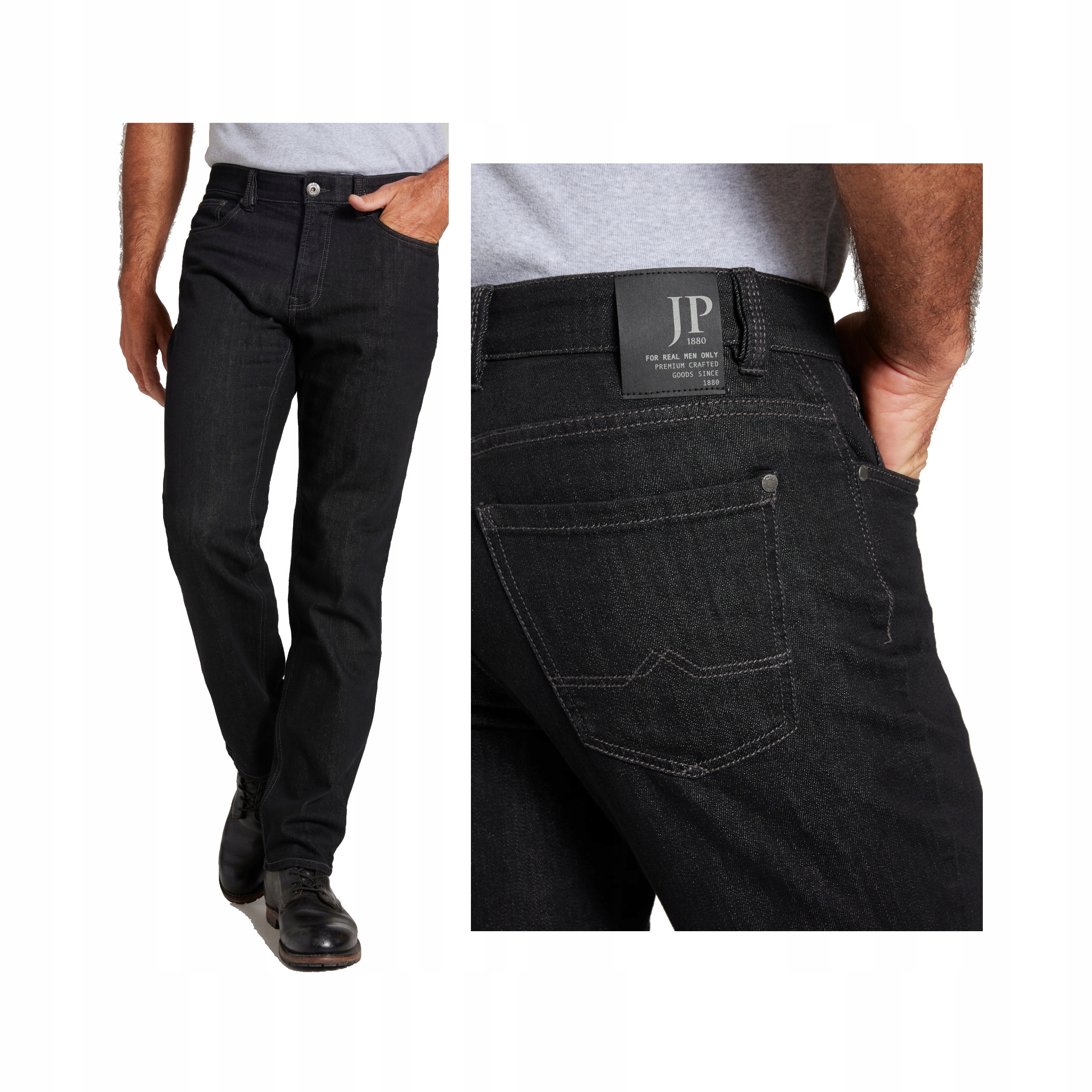 JP1880 Pánské Džíny Regular Fit Basic Černé Velikost 56 Bavlněné