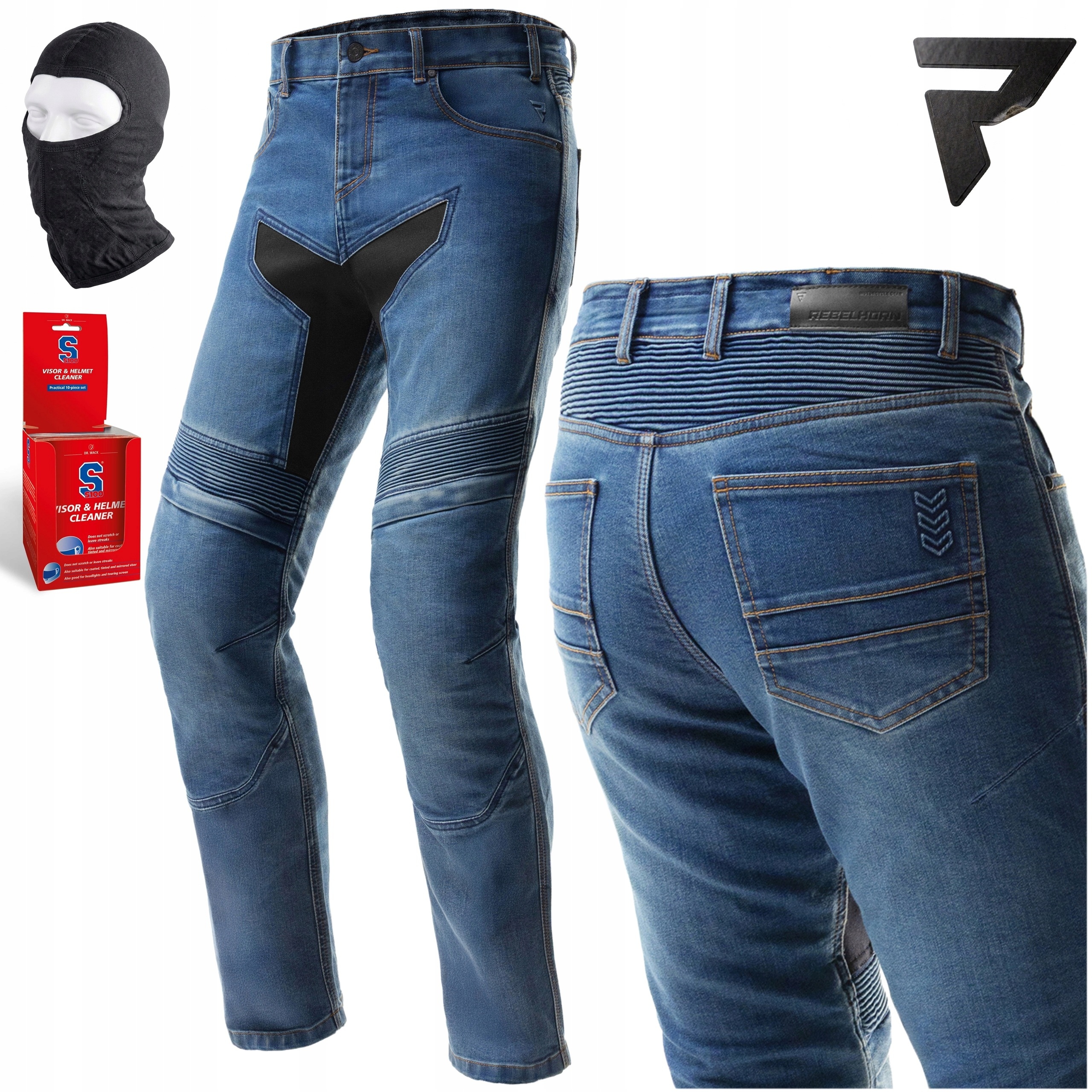 Motocyklové džínsy nohavice Rebelhorn Eagle 4 slim fit chrániče Darčeky