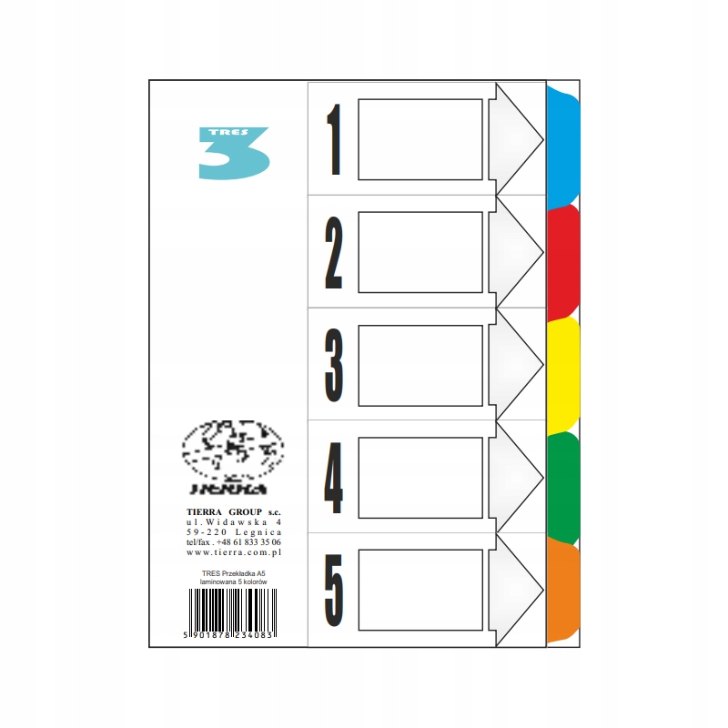 

Przekładki Do Segregatora A5 1-5 Tekturowe