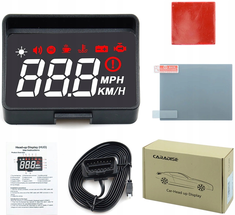 HUD HEAD UP DISPLAY OBD2 WYSWIETLACZ LCD na szybe EAN 5903802499162