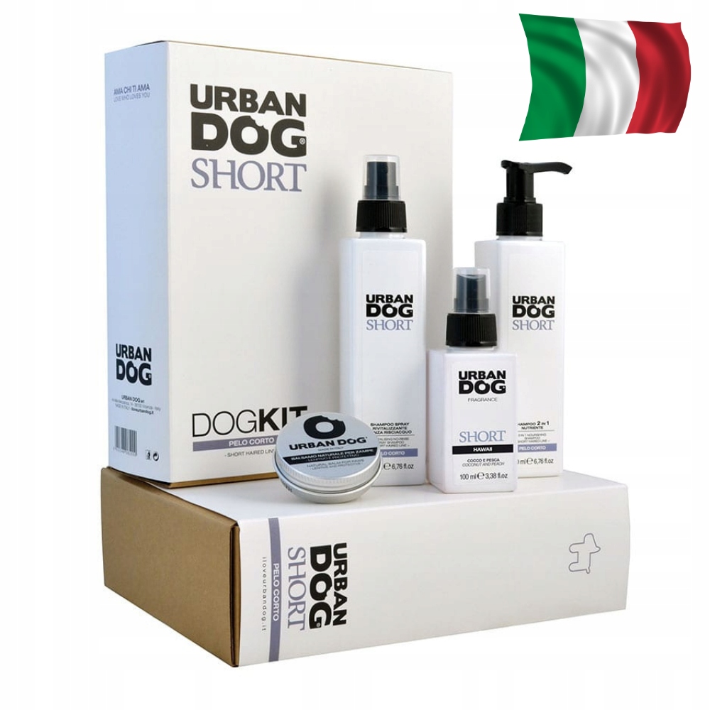 Urban Dog Short Hair Dogkit Šampon parfémový balzám Komplet pro psa a kočku