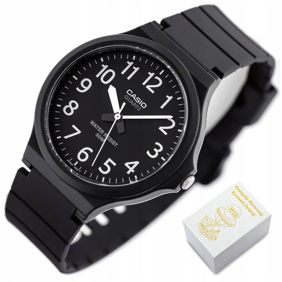 CASIO часы для мальчика причастие подарочная коробка кошелек гравер