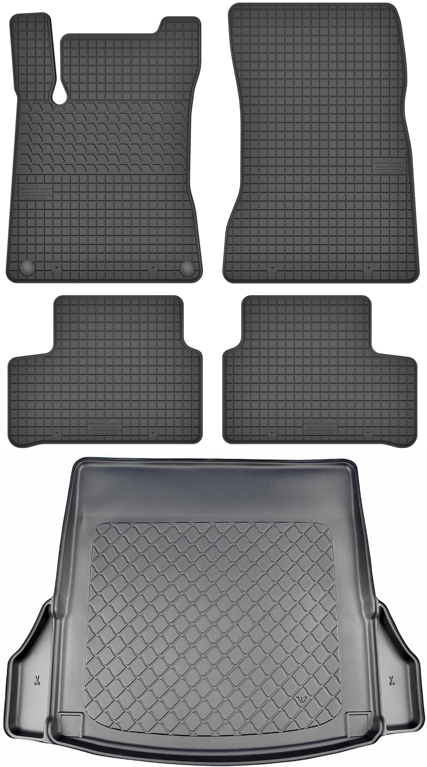 Mercedes Cla II C118 Coupe od roku 05.2019 Sada Koberce batožinový priestor