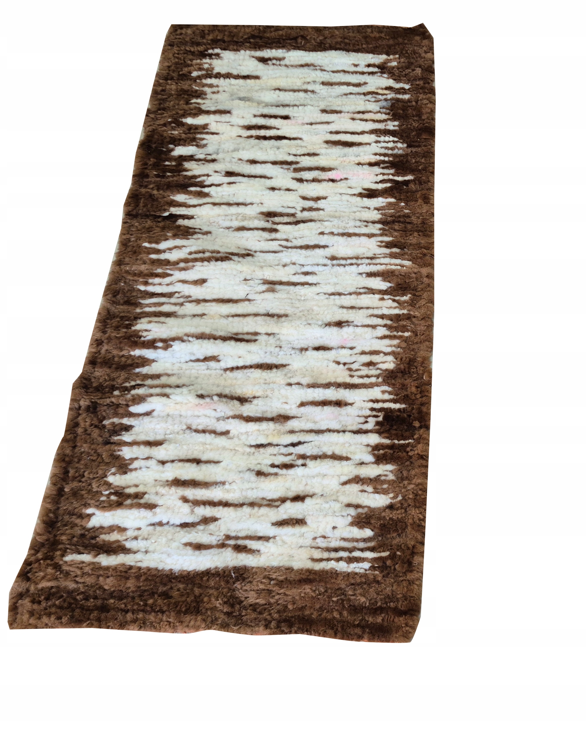 Ručně tkaný světlý koberec z ovčí kůže, přírodní vlna, 100 x 60 cm, koberec běhoun