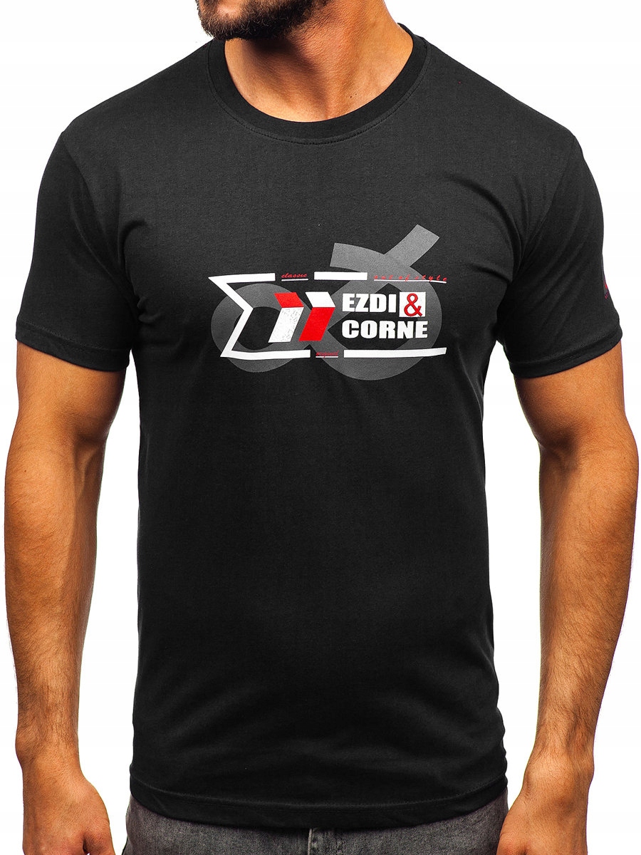 

T-shirt Koszulka Męska Czarna 14736 Denley_m